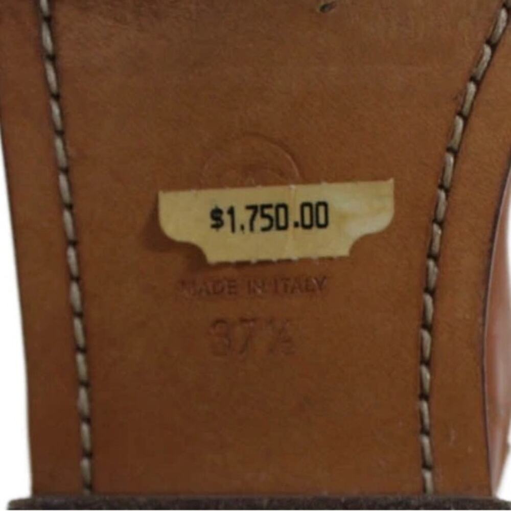 CHANEL Russet Congac Leather knee high riding boots 37.5 - Picture 8 of 10